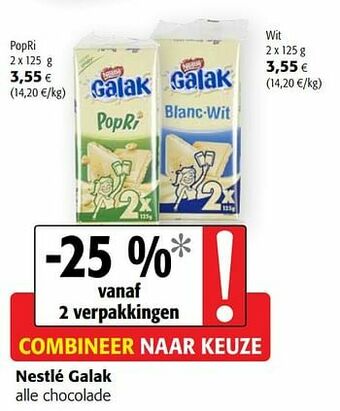 Colruyt Nestlé galak alle chocolade aanbieding