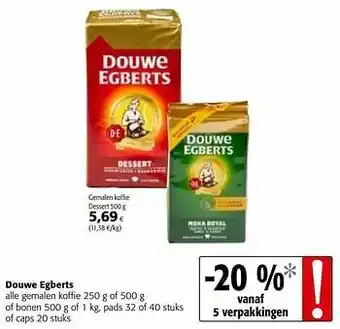 Colruyt Douwe egberts gemalen koffie dessert aanbieding