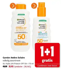 Colruyt Garnier Ambre Solaire Hydra 24h Protect+ SPF 50+ aanbieding