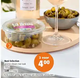 Colruyt Boni Selection groene olijven met look aanbieding