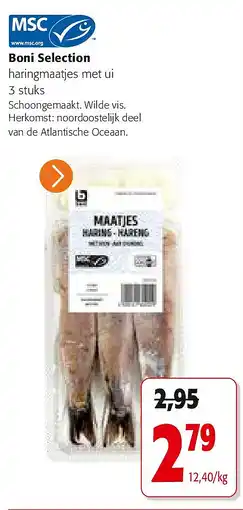 Colruyt Boni Selection haringmaatjes met ui 3 stuks aanbieding