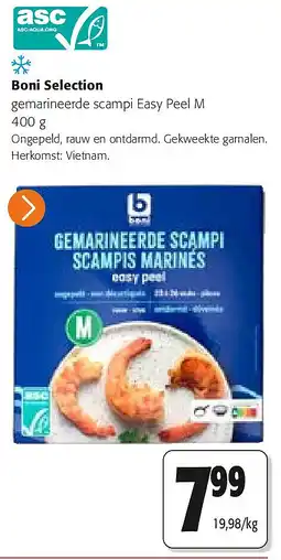 Colruyt Boni Selection gemarineerde scampi Easy Peel M aanbieding