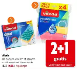 Colruyt Vileda Microvezeldoek Colors 4 stuks aanbieding
