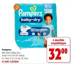 Colruyt Pampers Maat 5 (11-16 kg) 26 stuks aanbieding