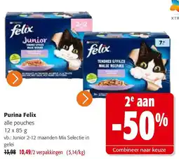 Colruyt Purina Felix Junior 2-12 maanden Mix Selectie in gelei aanbieding