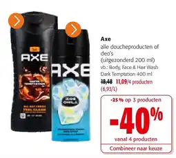 Colruyt Axe Body, Face & Hair Wash Dark Temptation aanbieding