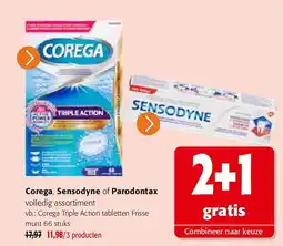 Colruyt Corega Triple Action tabletten Frisse munt 66 stuks aanbieding