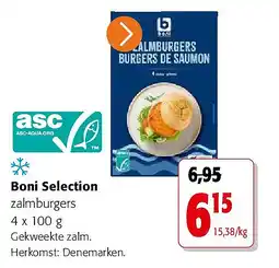 Colruyt Boni Selection zalmburgers aanbieding