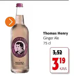 Colruyt Thomas Henry Ginger Ale aanbieding