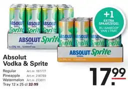 Sligro Absolut Vodka & Sprite aanbieding