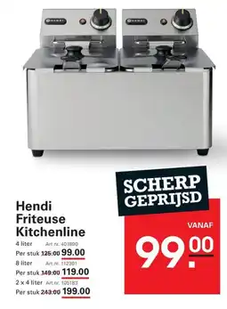 Sligro Hendi Friteuse Kitchenline aanbieding