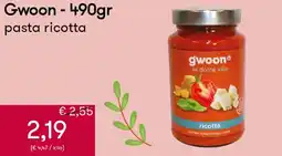 Peltri Gwoon pasta ricotta aanbieding