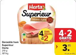 Carrefour Gerookte ham superieur herta aanbieding