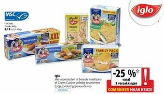 Colruyt Iglo fish sticks aanbieding