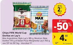 Carrefour Chips fifa world cup doritos en lay's aanbieding