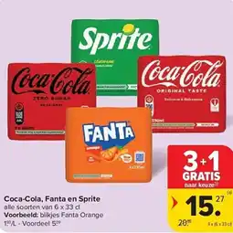 Carrefour Coca-cola, fanta en sprite aanbieding