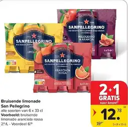 Carrefour Bruisende limonade san pellegrino aanbieding