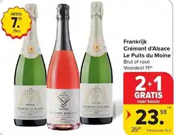 Carrefour Frankrijk crémant d'alsace le puits du moine aanbieding