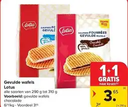 Carrefour Gevulde wafels lotus aanbieding