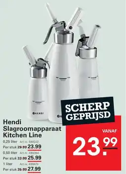 Sligro Hendi slagroomapparaat kitchen line aanbieding