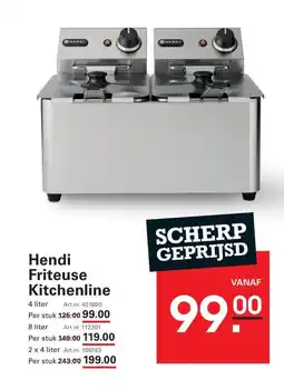 Sligro Hendi friteuse kitchenline aanbieding