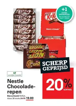 Sligro Nestle chocolade- repen aanbieding