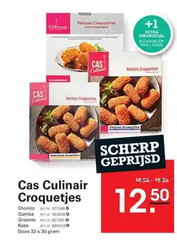 Sligro Cas culinair croquetjes aanbieding