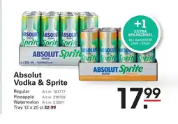 Sligro Absolut vodka & sprite aanbieding