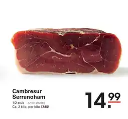 Sligro Cambresur serranoham aanbieding