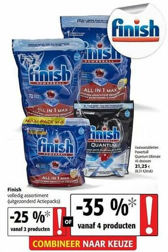 Colruyt Finish vaatwastabletten powerball quantum ultimate aanbieding