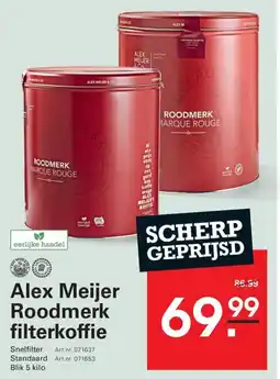 Sligro Alex meijer roodmerk filterkoffie aanbieding