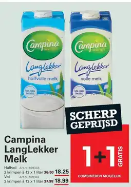 Sligro Campina langlekker melk aanbieding