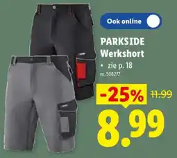 Lidl Parkside Werkshort aanbieding
