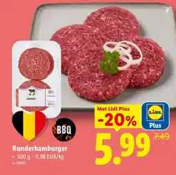Lidl Runderhamburger aanbieding