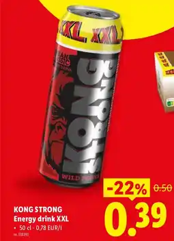 Lidl Kong strong energy drink XXL aanbieding