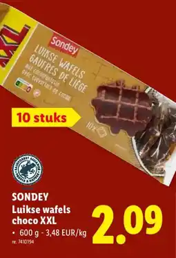 Lidl Sondey Luikse wafels choco XXL aanbieding