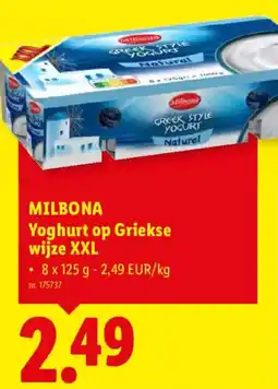 Lidl Milbona Yoghurt op Griekse wijze XXL aanbieding