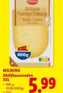 Lidl Milbona Abdijkaassneden XXL aanbieding