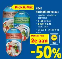 Lidl Nixe Haringfilets in Saus aanbieding