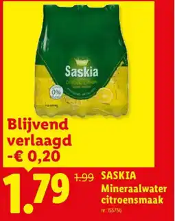Lidl Saskia Mineraalwater citroensmaak aanbieding