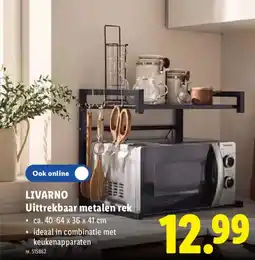Lidl Livarno Uittrekbaar metalen rek aanbieding