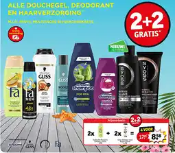 Kruidvat 2x Fa douche Pistachio & Honey + 2x Gliss shampoo Total Repair aanbieding