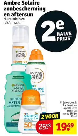 Kruidvat 2 x Sensitive Expert+ Over Make-Up spray SPF 50 aanbieding