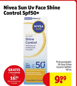 Kruidvat Nivea Sun Uv Face Shine Control Spf50+ aanbieding