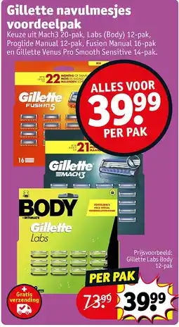 Kruidvat Gillette navulmesjes voordeelpak aanbieding
