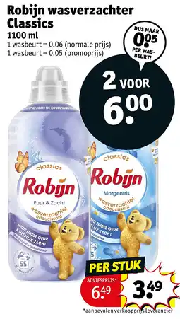 Kruidvat Robijn wasverzachter Classics aanbieding