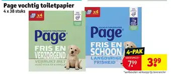 Kruidvat Page vochtig toiletpapier aanbieding