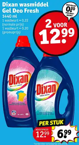 Kruidvat Dixan wasmiddel Gel Deo Fresh aanbieding
