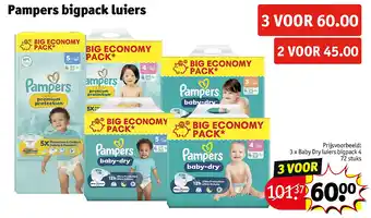 Kruidvat Pampers bigpack luiers aanbieding