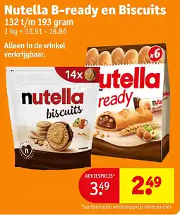 Kruidvat Nutella B-ready en Biscuits aanbieding